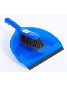 Dustpan & Brush Set - Soft Bristles - Blue Hygiene